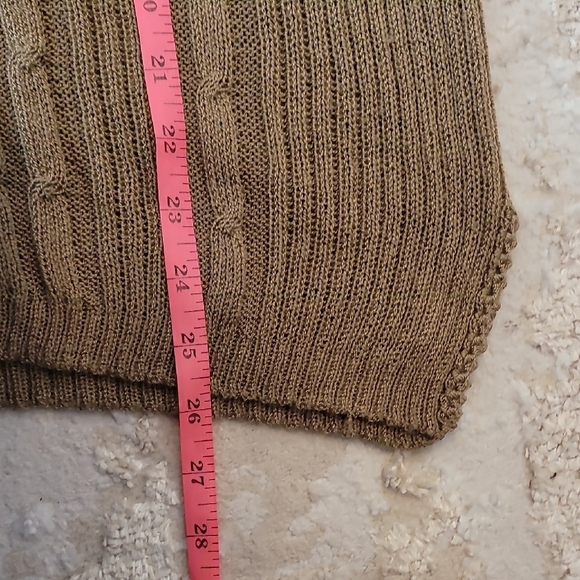 Vintage Crochet Chunky Knit Women Cardigan Size S Brown Button Up Cottage Preppy - Picture 10 of 12